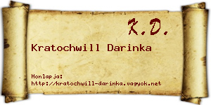 Kratochwill Darinka névjegykártya